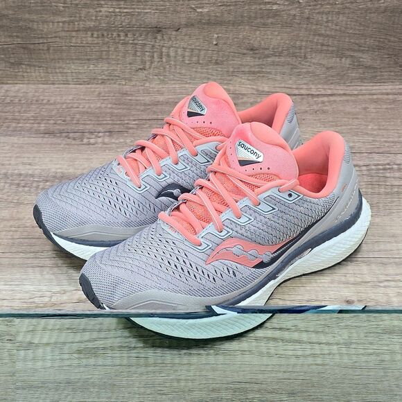 Saucony Triumph 18 Women's Size 8.5 Gray Peach Running Shoes (S10595-30) - Picture 7 of 9